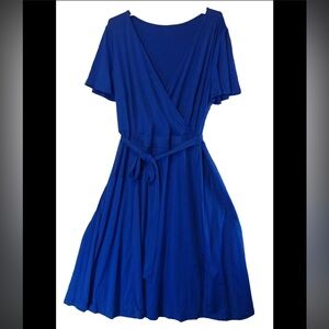 Pin up Elegant Blue Wrap Dress